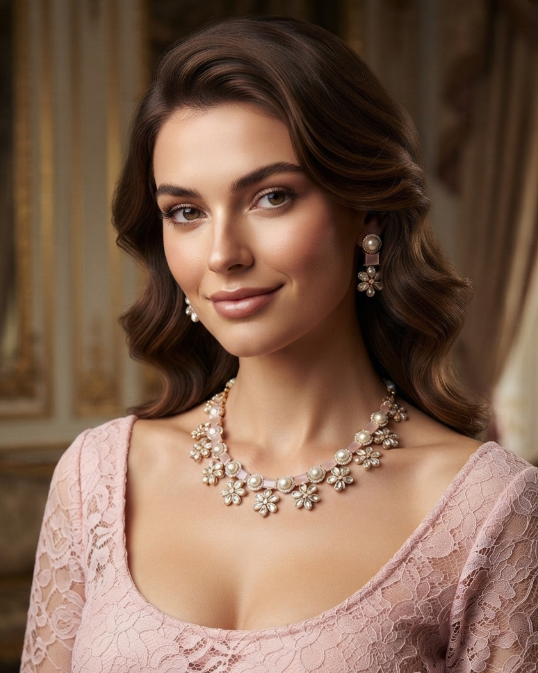The Verra Necklace Set (Baby Pink)