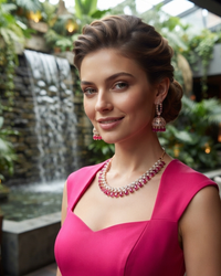 Diva American Diamond Style Necklace Set - Rose Gold (Limited Edition)