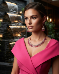 Diva American Diamond Style Necklace Set - Rose Gold (Limited Edition)