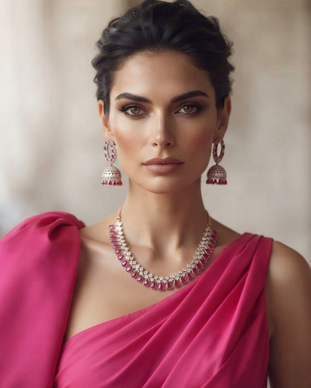 Diva American Diamond Style Necklace Set - Rose Gold (Limited Edition)