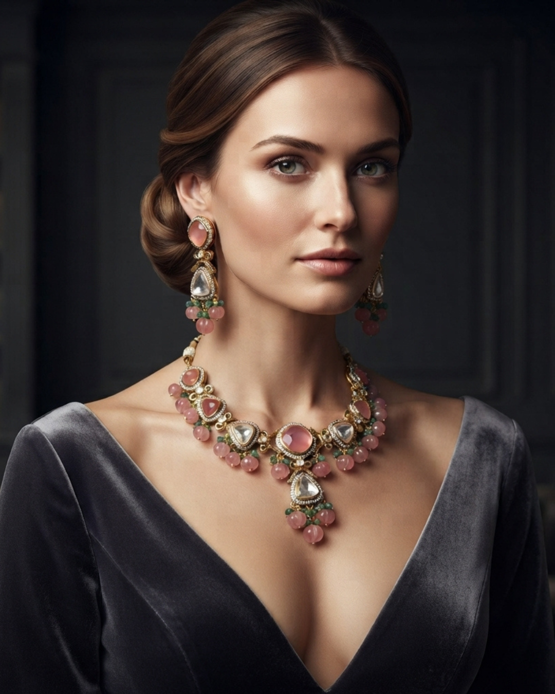 Regency Rose Necklace Set
