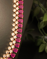 Diva American Diamond Style Necklace Set - Rose Gold (Limited Edition)