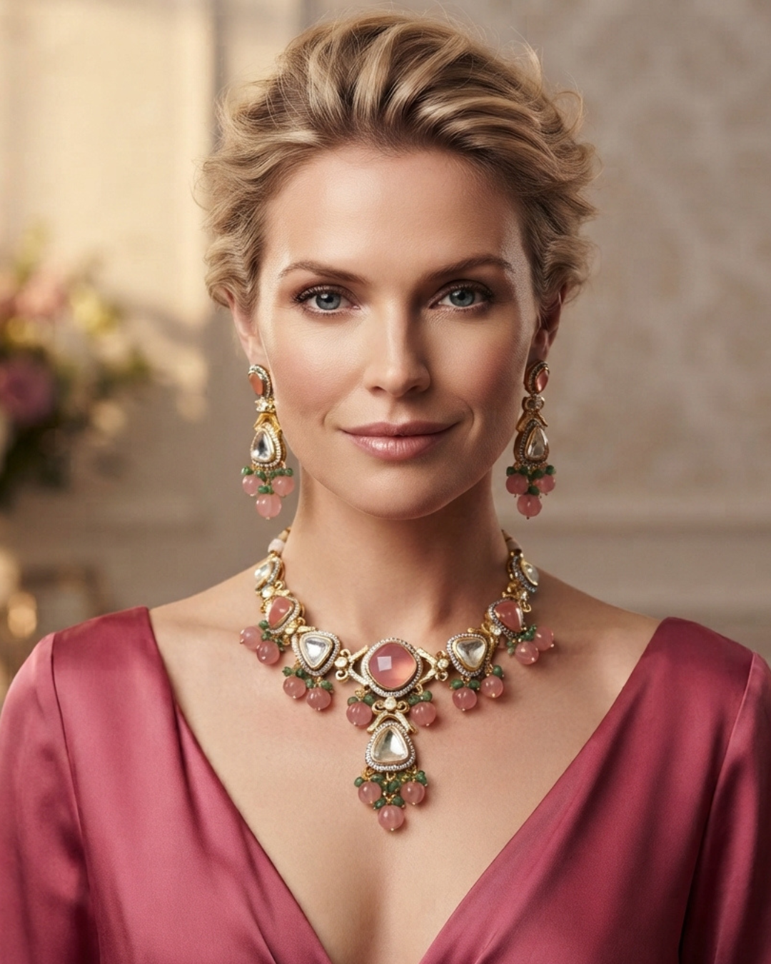 Regency Rose Necklace Set