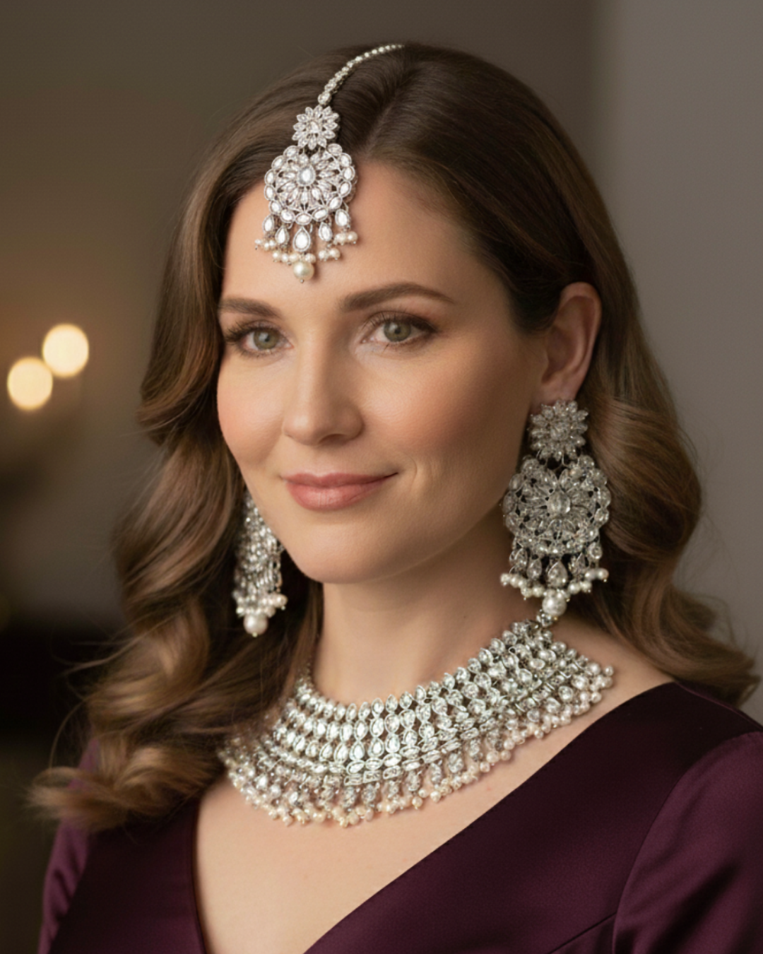 Silver Shimmer Regency Necklace Set
