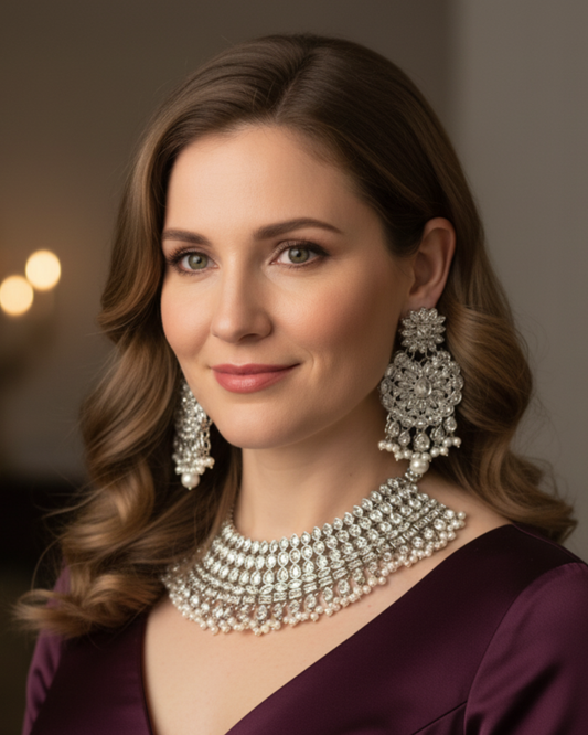 Silver Shimmer Regency Necklace Set