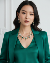The Verra Necklace Set (Emerald Green)