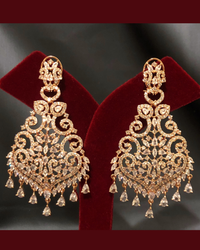 Cubic Zirconia Statement Earrings - Rose Gold