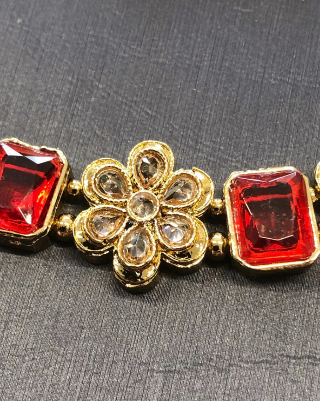 Radiant Crystal & Floral Gold-Tone Set
