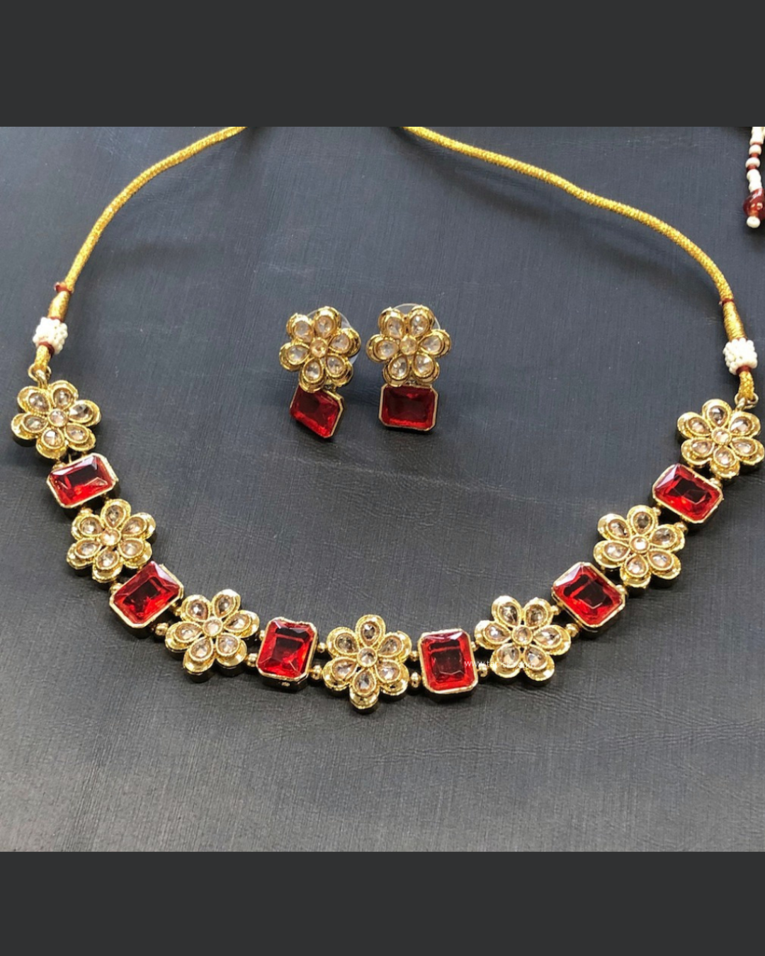Radiant Crystal & Floral Gold-Tone Set