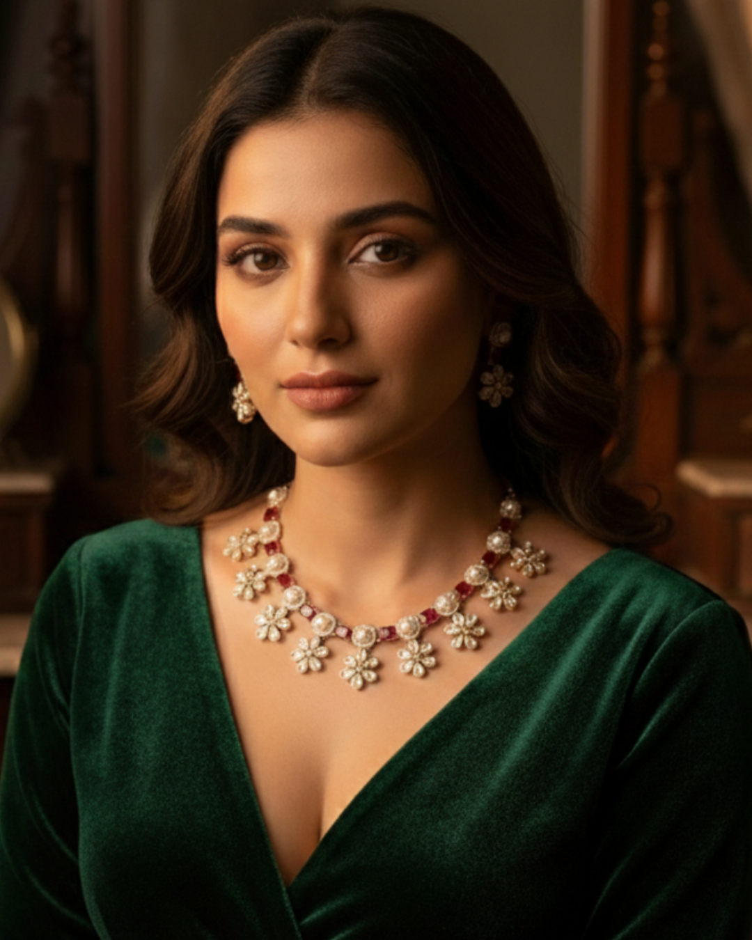 The Royal Rose Bloom Necklace Set