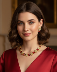 Radiant Crystal & Floral Gold-Tone Set