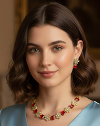 Radiant Crystal & Floral Gold-Tone Set