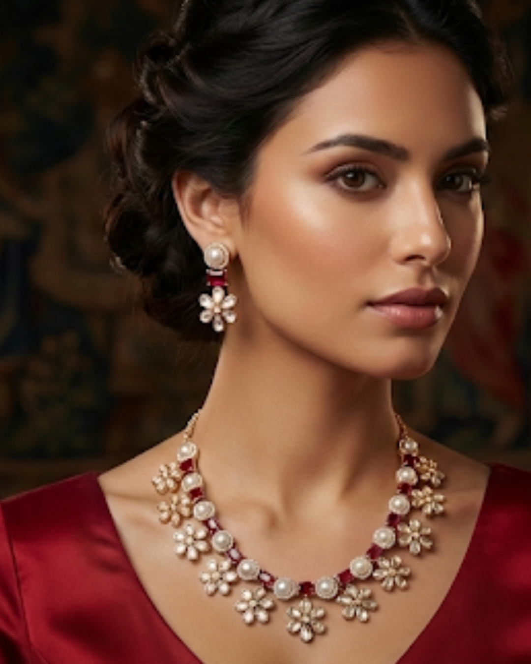 The Royal Rose Bloom Necklace Set