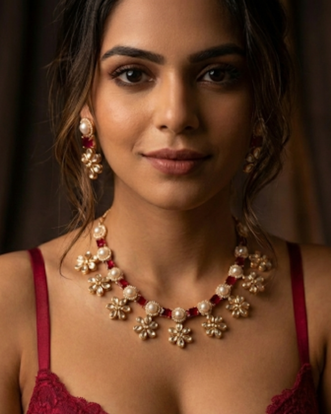 The Royal Rose Bloom Necklace Set