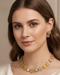 Radiant Crystal & Floral Gold-Tone Set