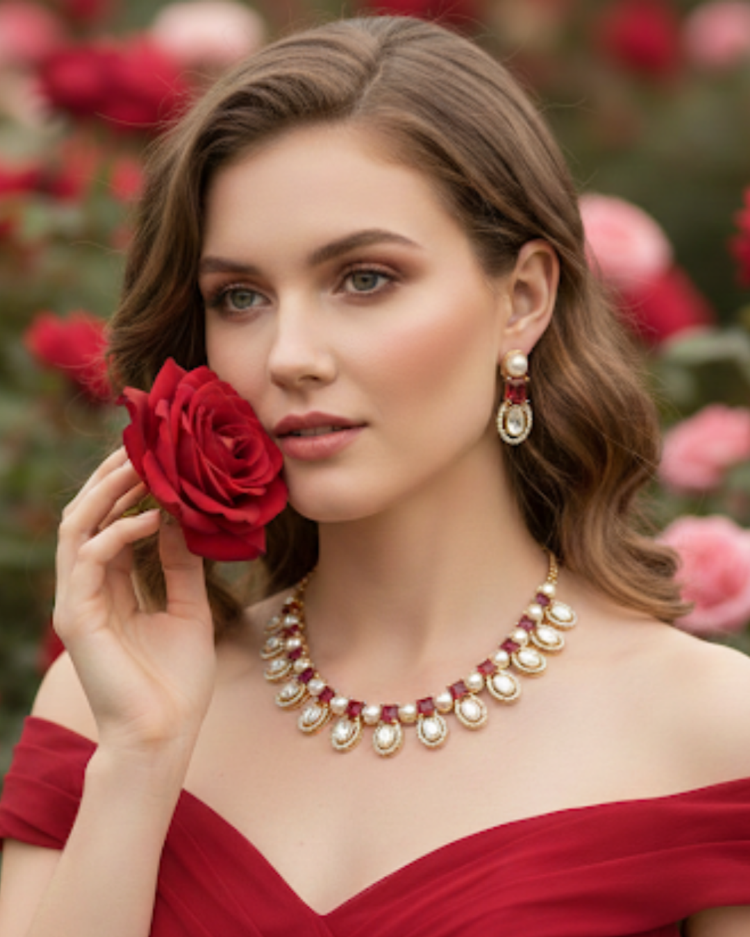 The Verra Necklace Set (Red)