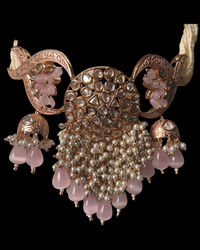 ARSHPREET Baby Pink Uncut-Kundan Necklace/Choker Set