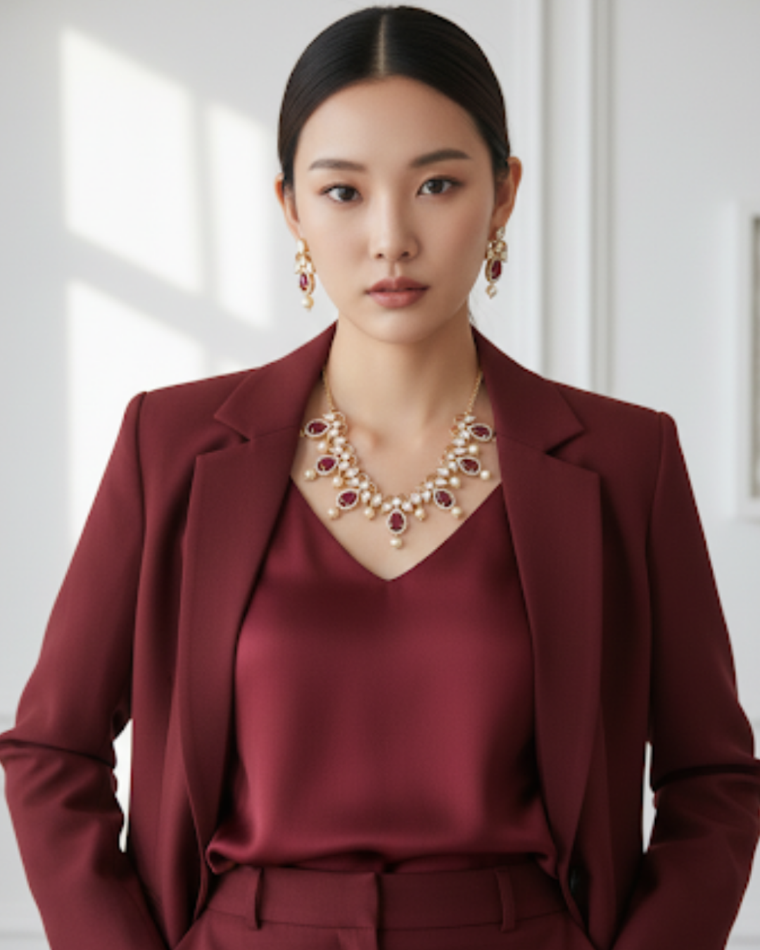 The Verra Necklace Set (Red)