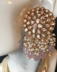 ARSHPREET Baby Pink Uncut-Kundan Necklace/Choker Set