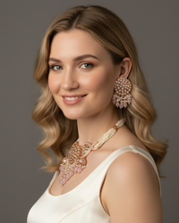 ARSHPREET Baby Pink Uncut-Kundan Necklace/Choker Set