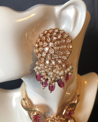 ARSHPREET Ruby Uncut-Kundan Necklace/Choker Set