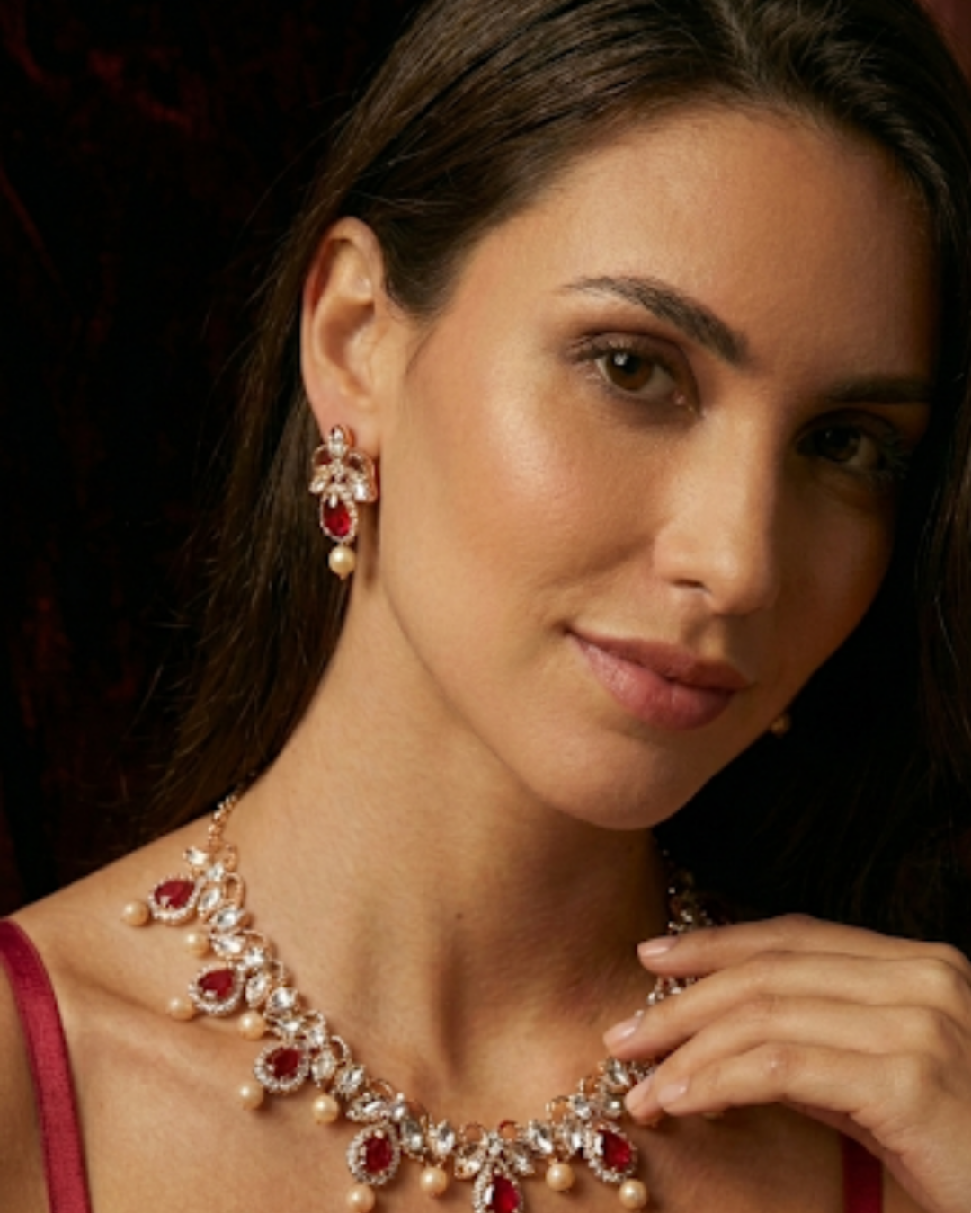 The Verra Necklace Set (Red)