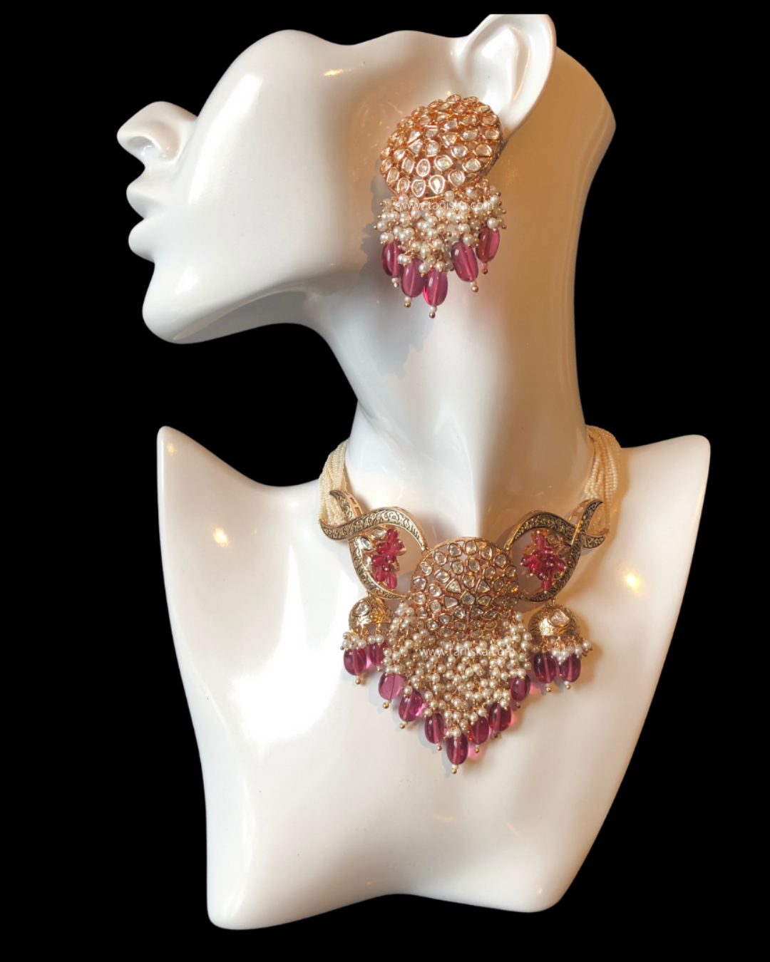 ARSHPREET Ruby Uncut-Kundan Necklace/Choker Set