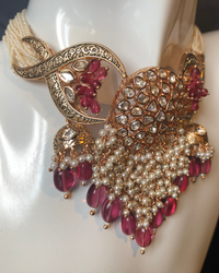 ARSHPREET Ruby Uncut-Kundan Necklace/Choker Set