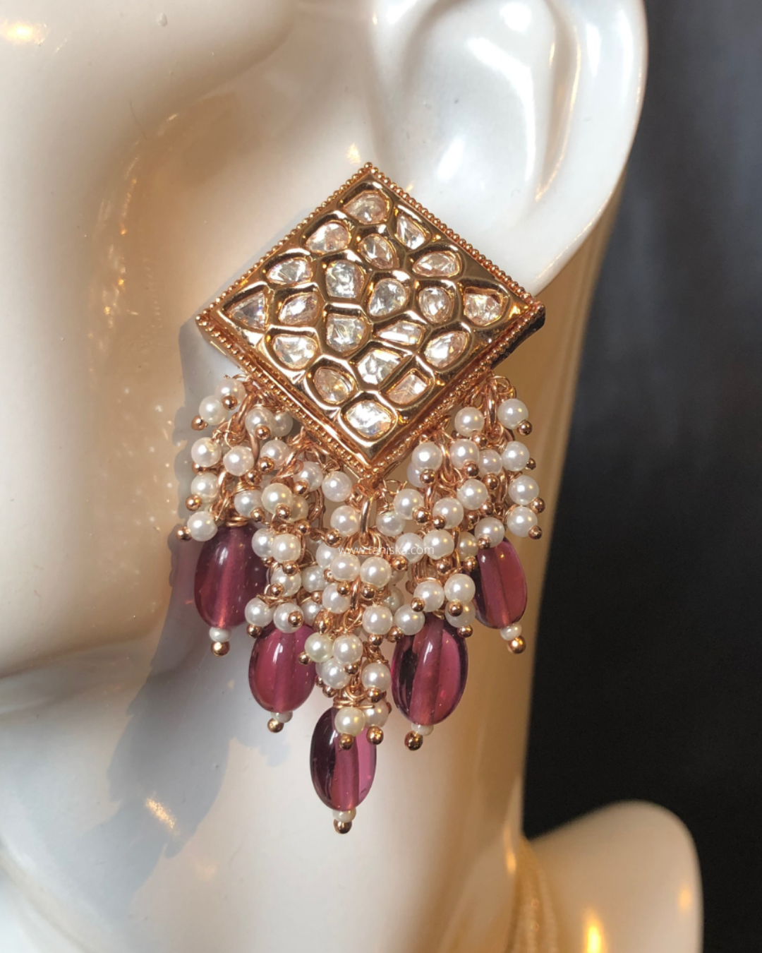 ISHANA Ruby Uncut-Kundan Necklace/Choker Set