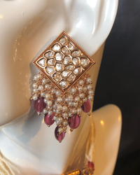 ISHANA Ruby Uncut-Kundan Necklace/Choker Set