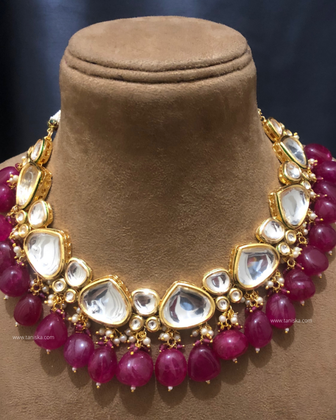MEEREN Victorian Choker Necklace Set (Ruby)