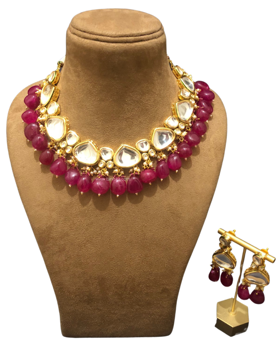 MEEREN Victorian Choker Necklace Set (Ruby)