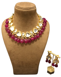 MEEREN Victorian Choker Necklace Set (Ruby)