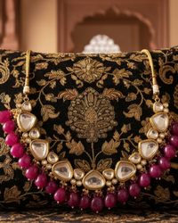MEEREN Victorian Choker Necklace Set (Ruby)