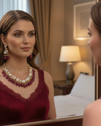 MEEREN Victorian Choker Necklace Set (Ruby)