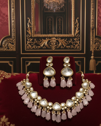 MEEREN Victorian Choker Necklace Set (Baby Pink)