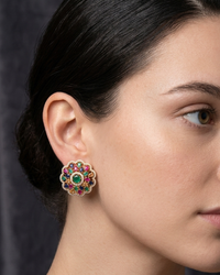 Cubic Zirconia Statement Earrings - Multi / Rose Gold