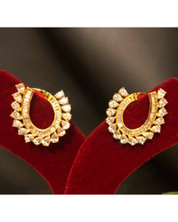 Cubic Zirconia Statement Earrings - Golden