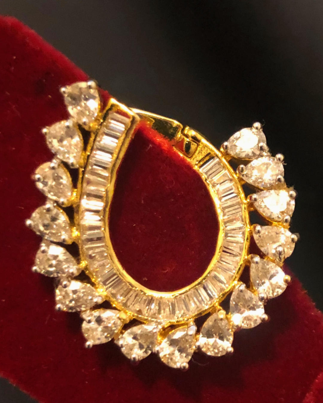 Cubic Zirconia Statement Earrings - Golden