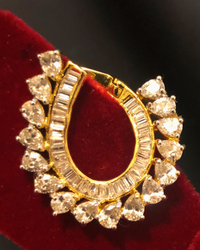 Cubic Zirconia Statement Earrings - Golden