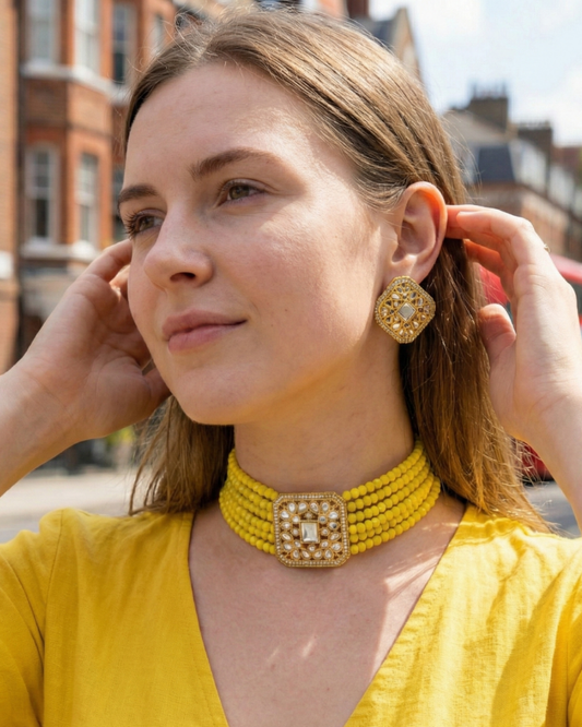 The Sun-Kissed Marigold Choker Set