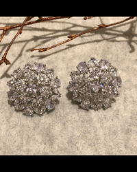 Cubic Zirconia Statement Earrings - Silver