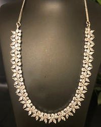 American Diamond Style Necklace Set - Silver/Clear