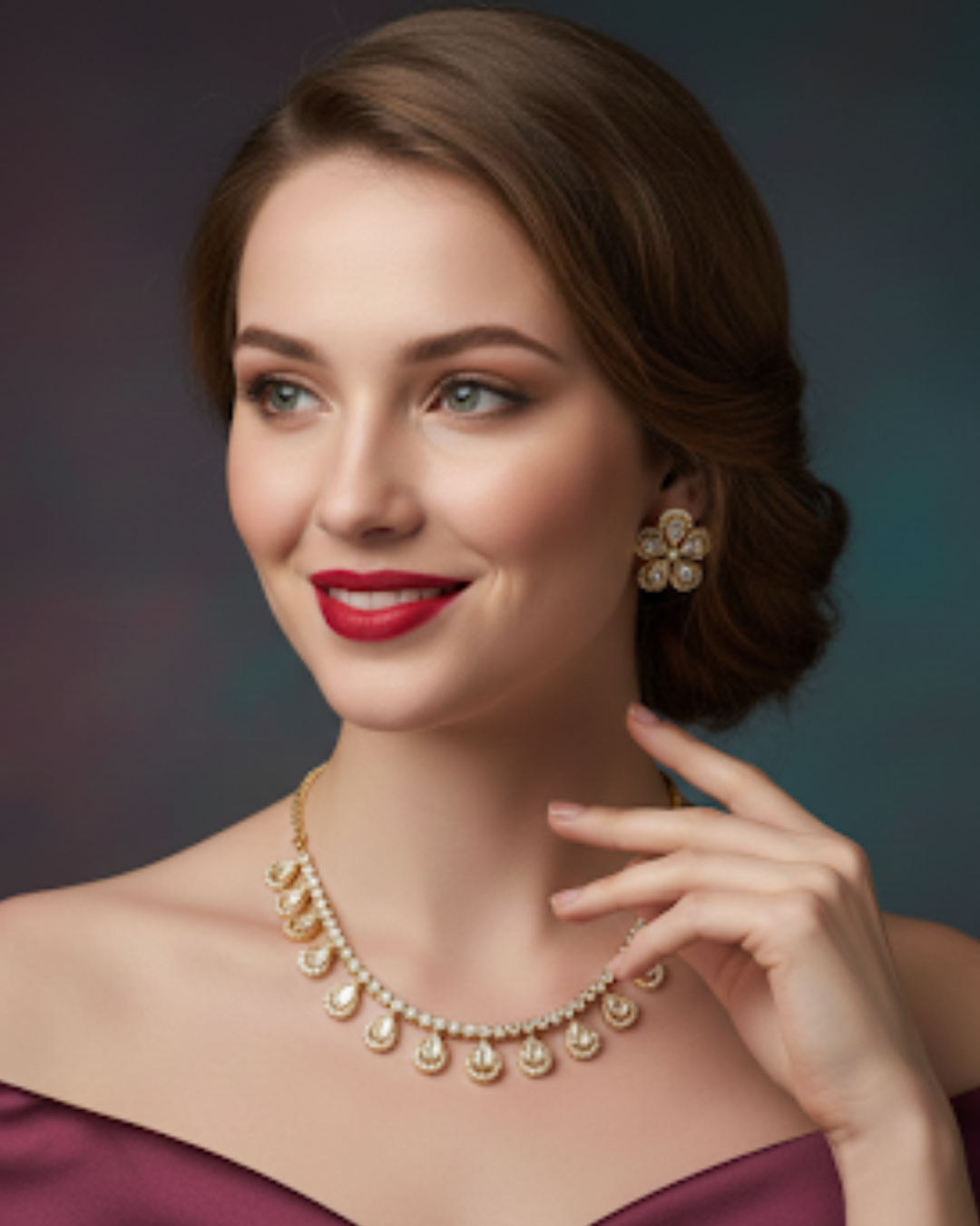 The Aurelia Floral Kundan Necklace Set