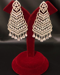 Cubic Zirconia Statement Earrings - Silver