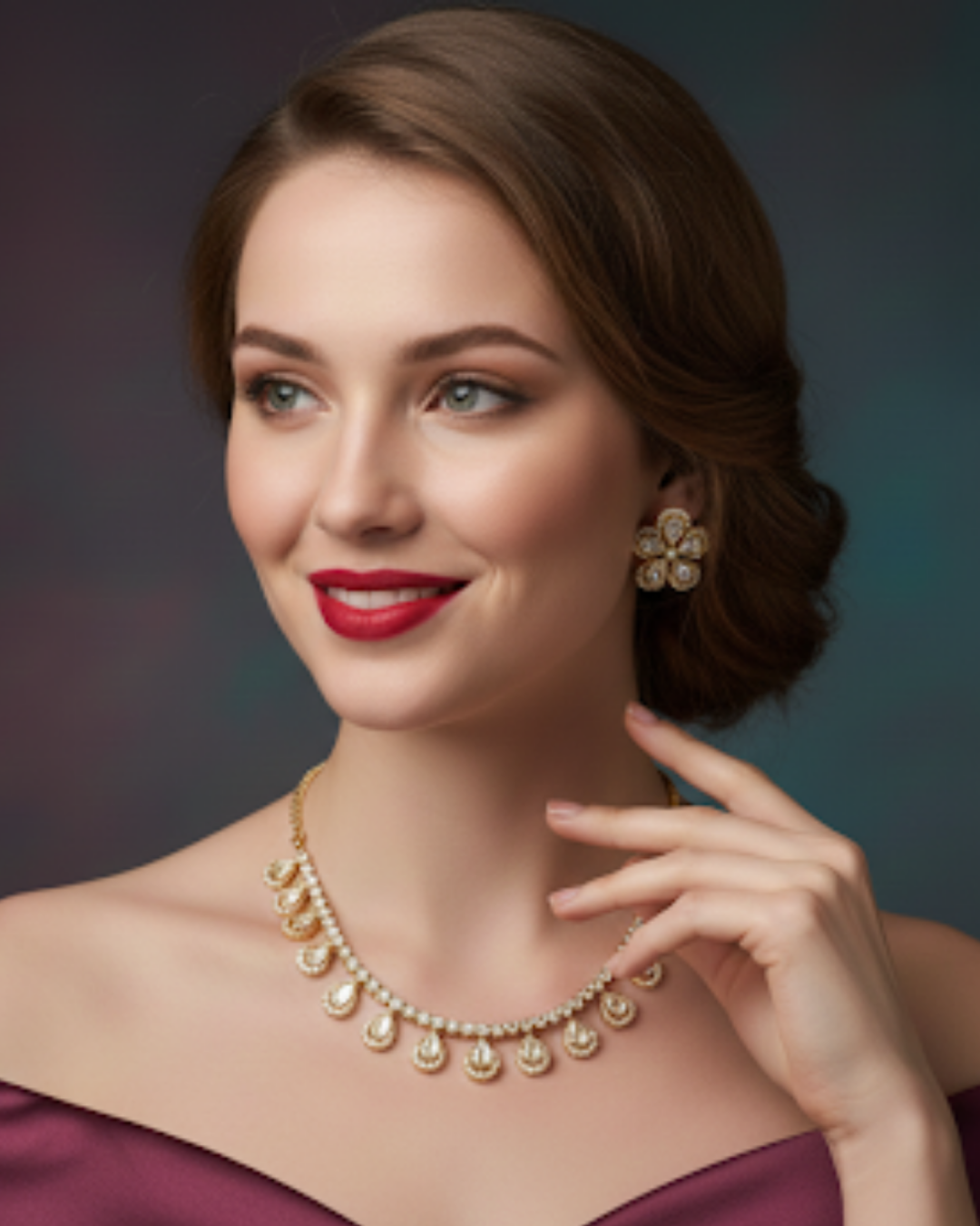 The Aurelia Floral Kundan Necklace Set