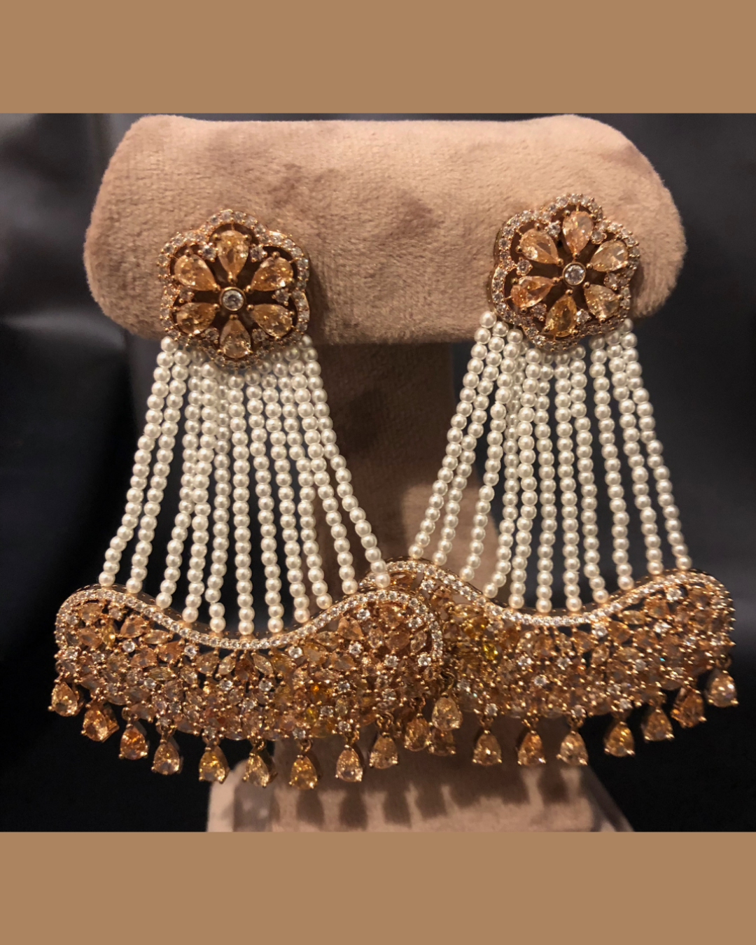 American Diamond Style Necklace Set - Rose Gold
