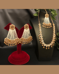 American Diamond Style Necklace Set - Rose Gold