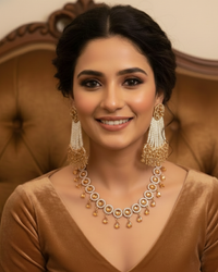 American Diamond Style Necklace Set - Rose Gold