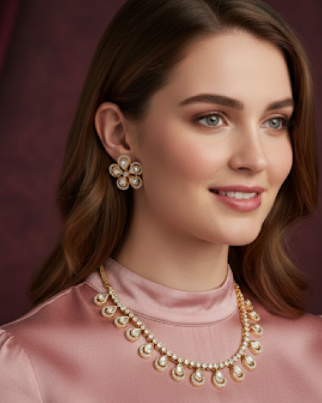 The Aurelia Floral Kundan Necklace Set